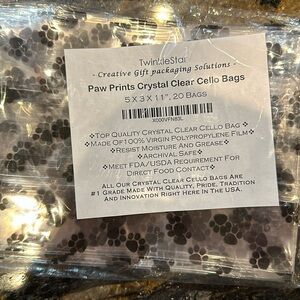 Cello Bags crystal clear paw prints